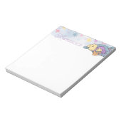 かわいい女パーソナライズされたの子ユニコーン曇り色 ノートパッド (回転)