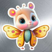 かわいい女ユニークの子バタフライ漫画グラフィック シール