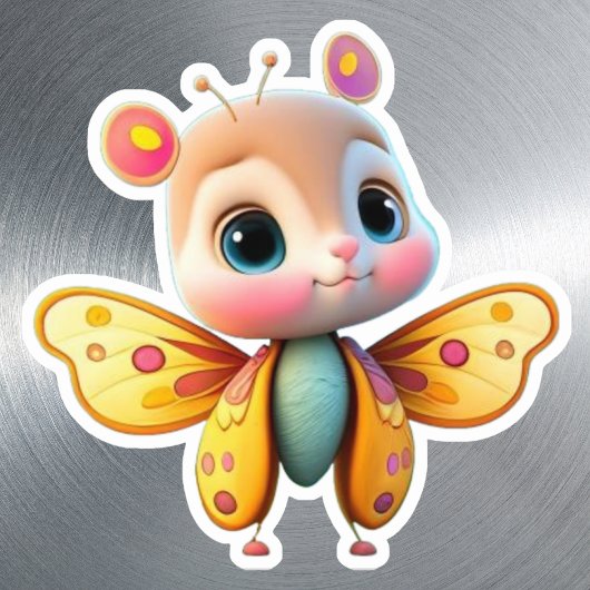 かわいい女ユニークの子バタフライ漫画グラフィック シール