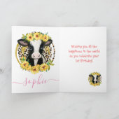 かわいい女児の誕生日カード カード (内部)