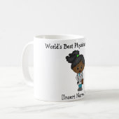 かわいい女医助手 – 黒/アフリカ  コーヒーマグカップ (正面左)