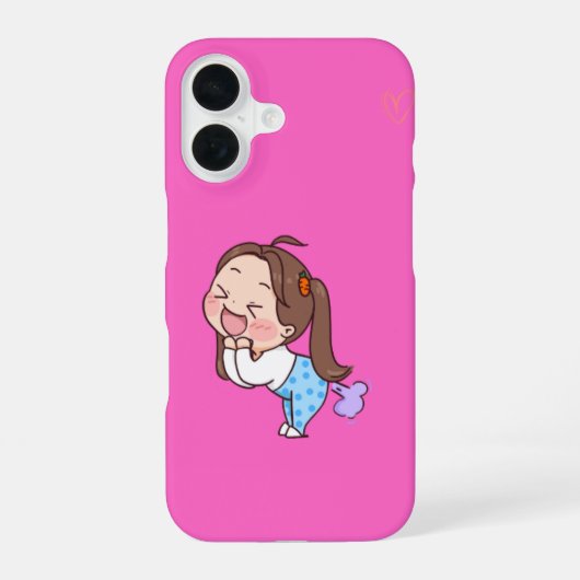 かわいい女子のスマホケース - iPho用のかわいいアニメスタイル iPhone 16ケース (裏面)