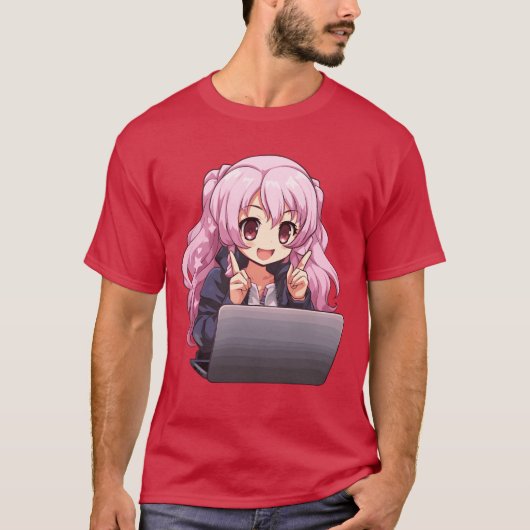かわいい女子アニメ&ゲーム大好きアニメ好きな友達 Tシャツ (正面)