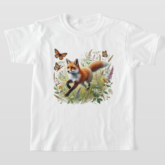 かわいい女子キツネ好き Tシャツ (レイダウン)