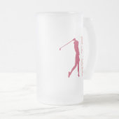 かわいい女子ゴルフティーユーモアスポーツおもしろいマゼンタスポーツ フロストグラスビールジョッキ (正面右)