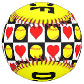 かわいい女子ソフトボールの名番&ポジション ソフトボール (正面)