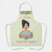 かわいい女子ミディアムオールオーバープリントエプロン エプロン (正面)