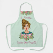 かわいい女子ミディアムオールオーバープリントエプロン エプロン (正面)