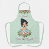 かわいい女子ミディアムオールオーバープリントエプロン エプロン (正面)