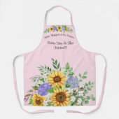 かわいい女子ミディアムオールオーバープリントエプロン エプロン (正面)