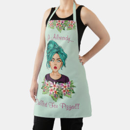 かわいい女子ミディアムオールオーバープリントエプロン エプロン