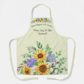 かわいい女子ミディアムオールオーバープリントエプロン エプロン (正面)