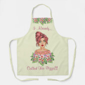 かわいい女子ミディアムオールオーバープリントエプロン エプロン (正面)