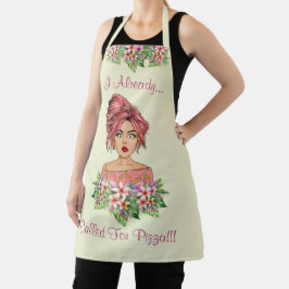 かわいい女子ミディアムオールオーバープリントエプロン エプロン