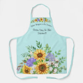 かわいい女子ミディアムオールオーバープリントエプロン エプロン (正面)