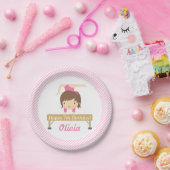 かわいい女子体操子供の誕生日パーティー ペーパープレート (パーティー)