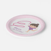 かわいい女子体操子供の誕生日パーティー ペーパープレート (アングル)