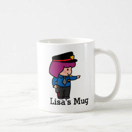 かわいい女子警察官 コーヒーマグカップ