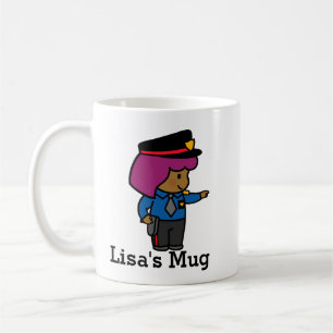 かわいい女子警察官 コーヒーマグカップ