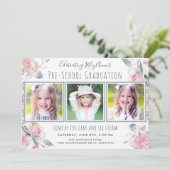 かわいい女子高生の三写真前卒業 招待状 (スタンド正面)