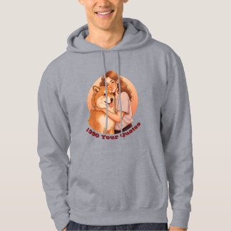 かわいい女性とペットの犬 パーカ
