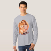 かわいい女性とペットの犬 Tシャツ (正面フル)