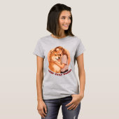 かわいい女性と犬のペット Tシャツ (正面フル)