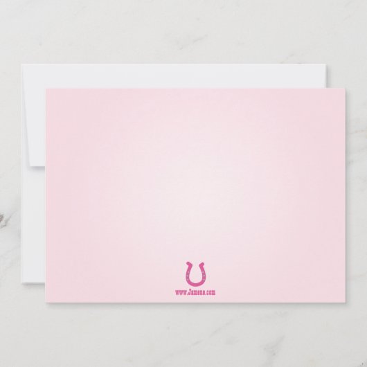 かわいい女性のカーボーイのラッソガールの誕生日パーティー招待状 招待状 (裏面)