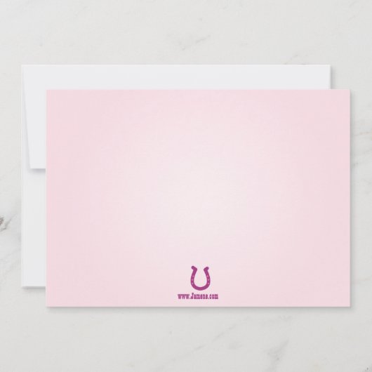 かわいい女性のカーボーイの投げ縄の女の子の誕生会の招待 招待状 (裏面)