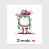 かわいい女性のカーボーイフロッグビニル シール (シート)