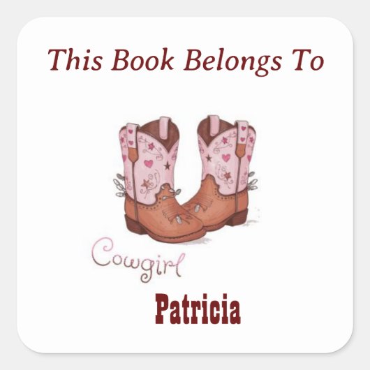 かわいい女性のカーボーイブーツこの本は次のものだ スクエアシール (正面)