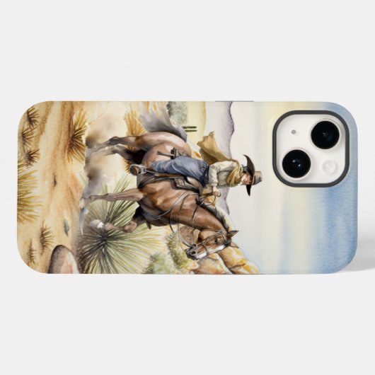 かわいい女性のカーボーイ好きの砂漠 Case-Mate iPhoneケース (裏面 (横))