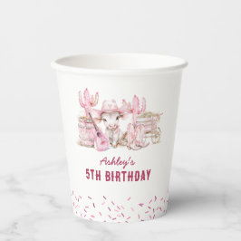 かわいい女性のカーボーイ子供の誕生日 紙コップ