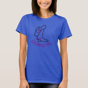 かわいい女性のカーボーイT型 Tシャツ