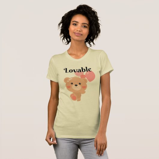かわいい女性のスリムフィットTシャツ Tシャツ (正面フル)