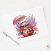 かわいい女性のバグ スクエアシール (封筒)