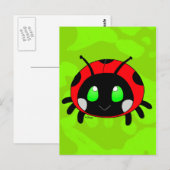 かわいい女性のバグ ポストカード (正面/裏面)