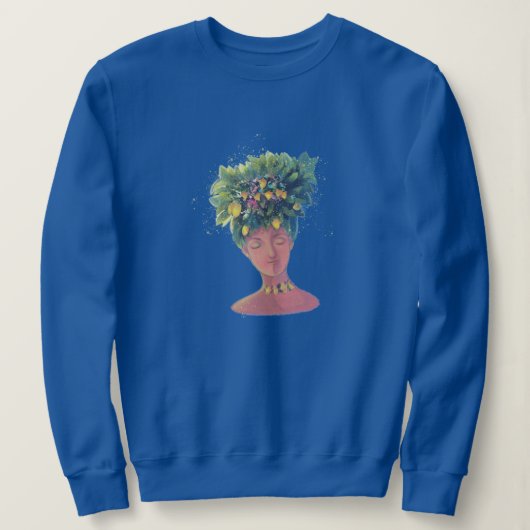 かわいい女性のポートレート スウェットシャツ (デザイン正面)
