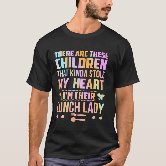 かわいい女性のランチレディTシャツ 学校給食 Tシャツ (正面)