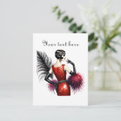 かわいい女性の追加文字 ポストカード (スタンド正面)