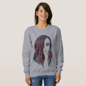 かわいい女性のTシャツと写真 スウェットシャツ (正面フル)