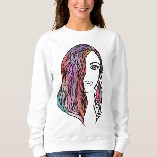 かわいい女性のTシャツと写真 スウェットシャツ (正面)