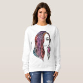 かわいい女性のTシャツと写真 スウェットシャツ (正面フル)