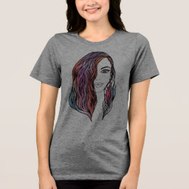 かわいい女性のTシャツと写真 トライブレンドTシャツ