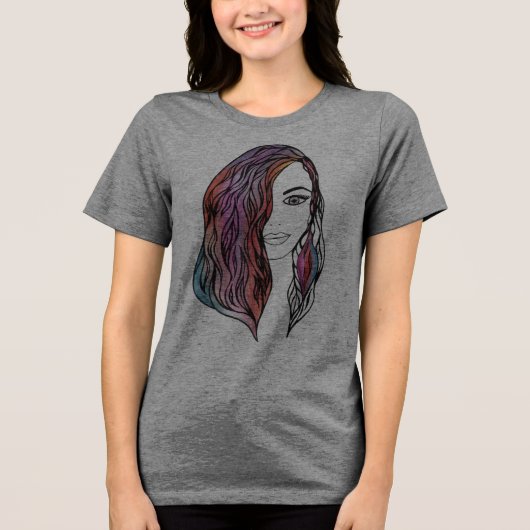 かわいい女性のTシャツと写真 トライブレンドＴシャツ (正面)