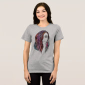 かわいい女性のTシャツと写真 トライブレンドＴシャツ (正面全面)