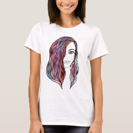 かわいい女性のTシャツと写真 Tシャツ