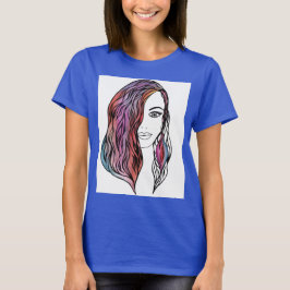 かわいい女性のTシャツと写真 Tシャツ