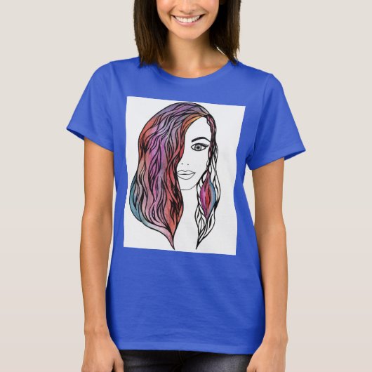 かわいい女性のTシャツと写真 Tシャツ (正面)