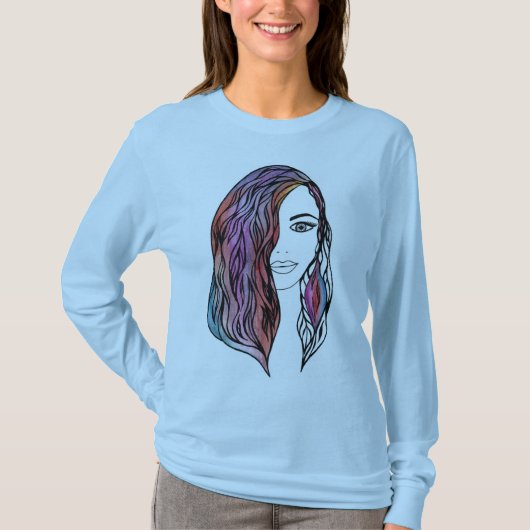 かわいい女性のTシャツと写真 Tシャツ (正面)